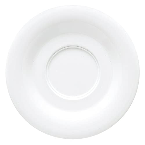 5.5-Inch White Melamine Coffee & Tea Saucer Set of 12 | Durable, Dishwasher Safe