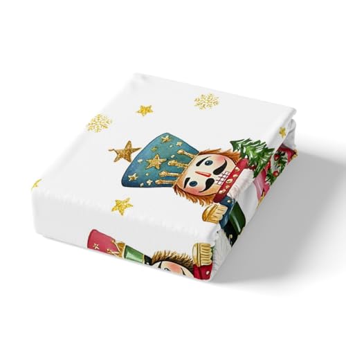 Kids Bed Sheets Set - Christmas Nutcracker Bed Linen for Boys & Girls, King Size
