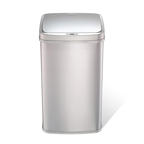 13 Gallon Automatic Touchless Motion Sensor Trash Can Stainless Steel