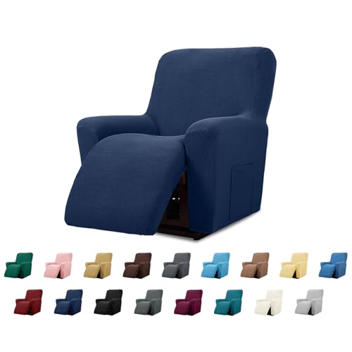 Recliner Chair Cover, Stretch Furniture Protector for Pets & Kids - Navy