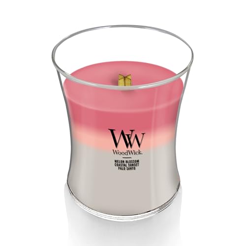 WoodWick Shoreline Trilogy Gifts for Women and Men, 9.7 oz Medium Hourglass Trilogy Candle with Crackling Wick