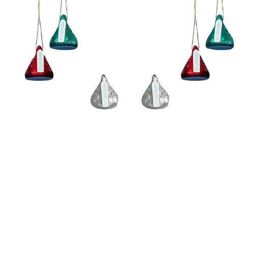 Hershey's Mini Kisses Christmas Ornaments Set of 6 - Plastic Holiday Decor