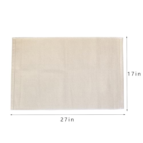 Cotton Montessori Work Rug for Toddlers, 17" x 27" Beige Activity Mat