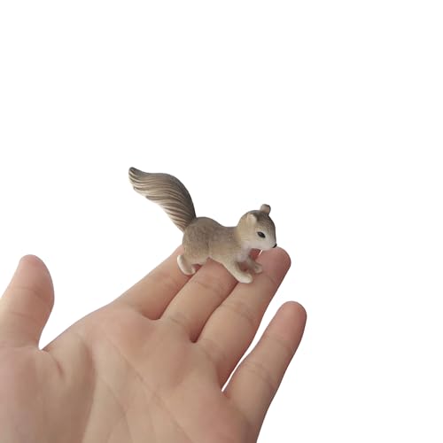 Miniature Squirrel Figurines Set of 8 - Resin Animal Decor for Fairy Garden
