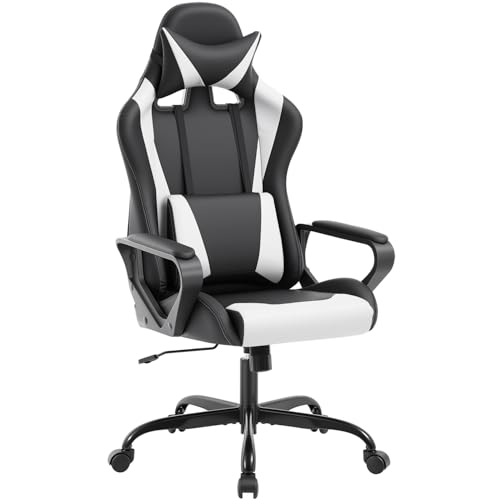 Ergonomic Gaming Chair with Lumbar Support and Adjustable PU Leather