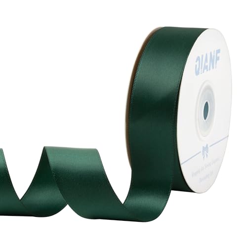 Dark Green 1 Inch Satin Ribbon for Gift Wrapping & Craft - 25 Yards