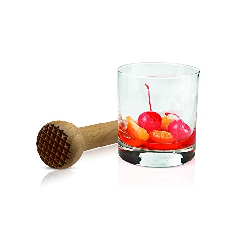 Wooden Cocktail Muddler for Bar & Kitchen - Durable Beechwood Ice Crusher & Herb Masher