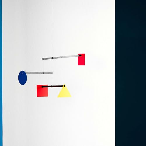 Bauhaus Hanging Mobile - 26-Inch Handmade Beech Wood Kinetic Art Sculpture