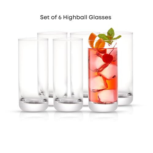 13oz Highball Glasses - Lead-Free Crystal Drinking Glass Set, 6-Piece