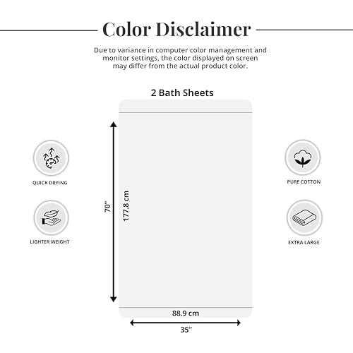 2-Piece Extra Large Cotton Bath Sheets, 35 x 70 Inch Oversized Towels