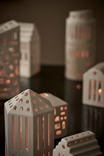 Kähler Urbania Town House Tealight Holder, White 4.9in, 12.5cm (Variation: White)