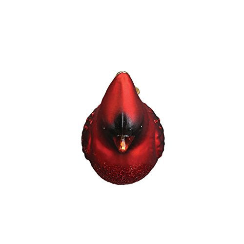 Northern Cardinal Blown Glass Christmas Ornament - Hand-Painted Tree Decor