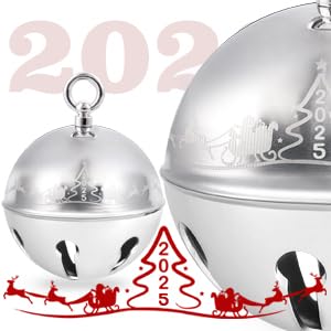 2025 Engraved Christmas Sleigh Bell Ornament, Stainless Steel Keepsake