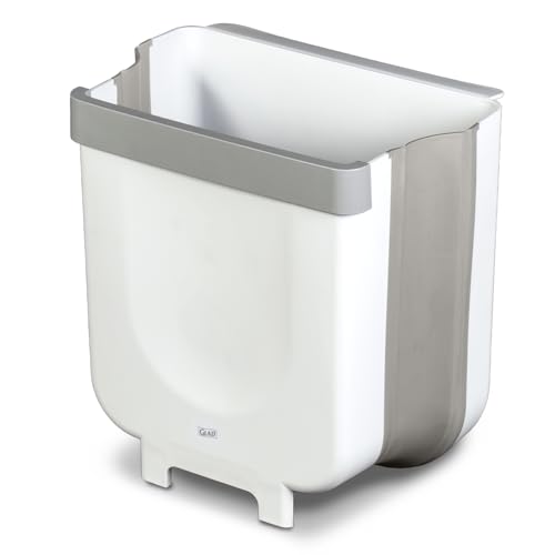 Collapsible Waste Bin 2-Gallon Compact Expandable Trash Can White