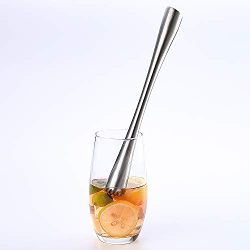 10-Inch Stainless Steel Cocktail Muddler - Professional Bar Tool for Mojitos & Cocktails