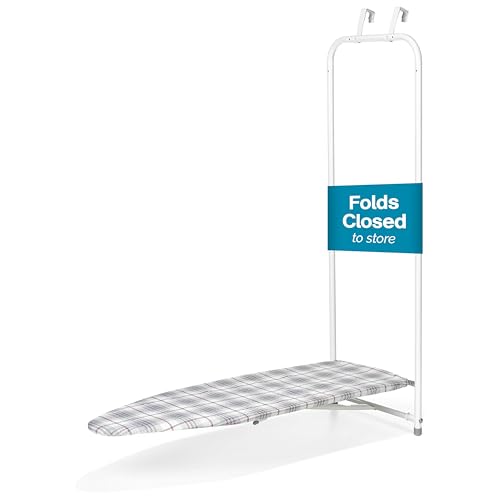 Over-the-Door Ironing Board with Cotton Cover and Pad - 42 x 14 Inch
