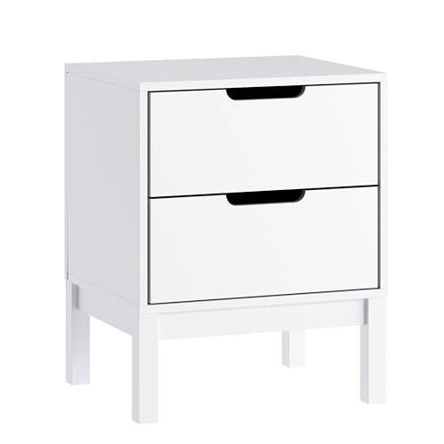 Kids Wooden 2-Drawer Nightstand with Smooth-Glide Drawers