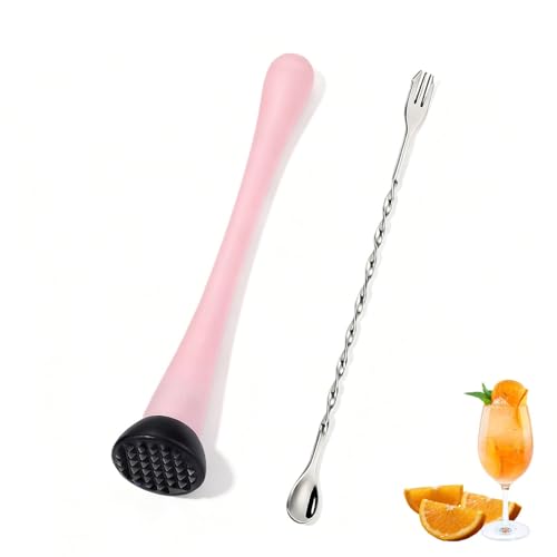 BOBOAR Cocktail Muddler with Bar Spoon - Dual-Function Bar Tool for Cocktails, Lemonade & Drinks