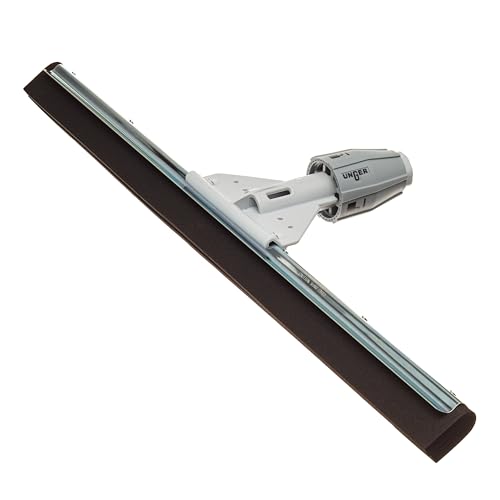 Unger Commercial SmartFit™ WaterWand™ 30" Heavy-Duty Floor Squeegee with 53" Aluminum Handle – Ideal for Removing Water and Dirt from Uneven Surfaces, Grouted Tile, and Non-Slip Flooring HM30K