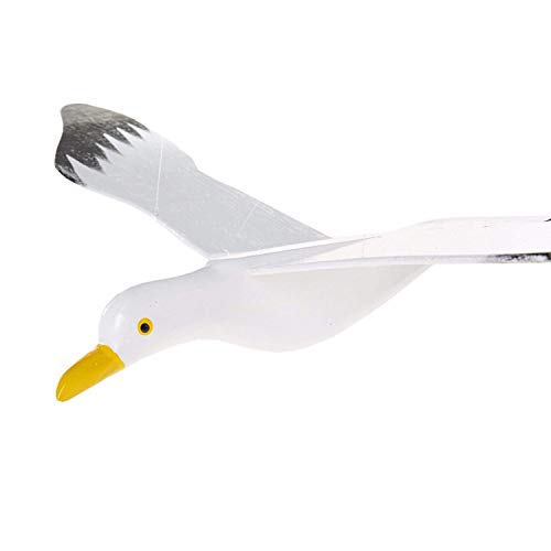 18-Inch Wooden Flying Seagull Mobile Kinetic Hanging Sculpture Art Decor