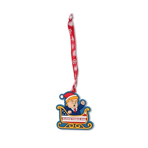 Sleigh Force One Funny Christmas Ornament - Sarcastic Holiday Tree Decoration - Gag Gift for Adults, Friends, Coworkers