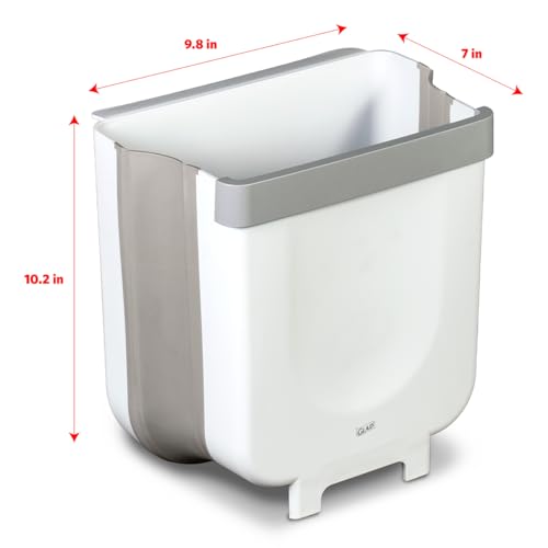 Collapsible Waste Bin 2-Gallon Compact Expandable Trash Can White
