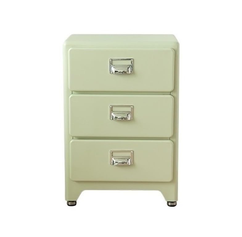 3-Drawer Nightstand, Minimalist Bedside Table in Light Green