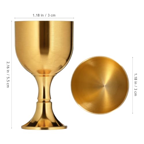Brass Offering Goblet Set - 2 Piece Altar Water Cup for Ritual Worship