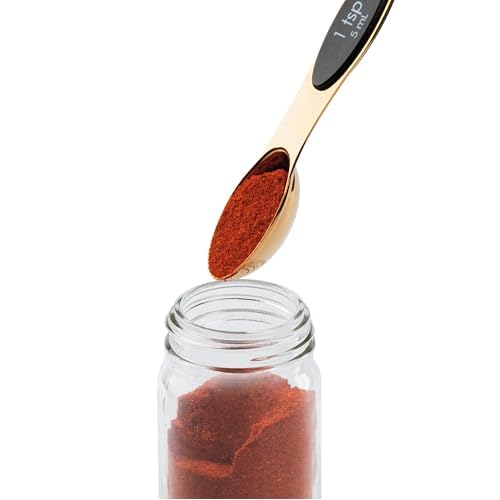 Progressive International Magnetic Measuring Spoons, Set of 5 ? Black, Easy to Store with Magnetic Design (Rose Gold)