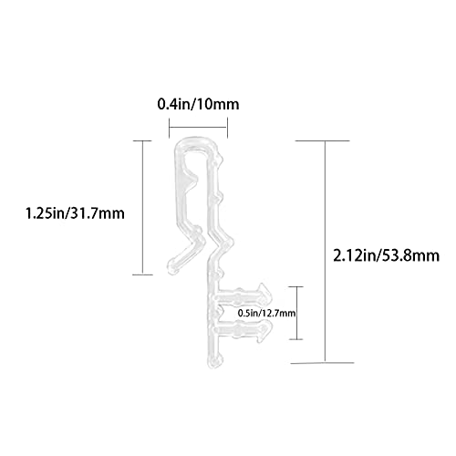 16-Pack 2-Inch Clear Plastic Hidden Valance Clips for Window Blinds