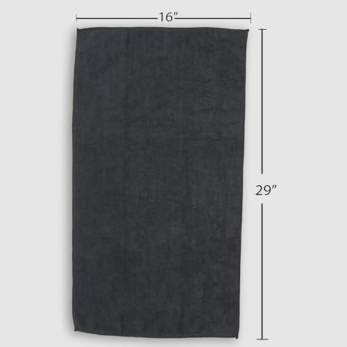 Fromm Softees Microfiber Salon Hair Towels 16x29 Inches, 10-Pack Black, Fast-Drying & Durable