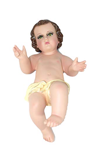 Handmade Plaster Baby Jesus Statue - Figura de Niño Dios (30cm)