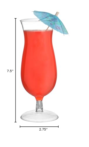 14 oz Clear PET Hurricane Drinking Glass Set of 60 - Durable Outdoor Glassware
