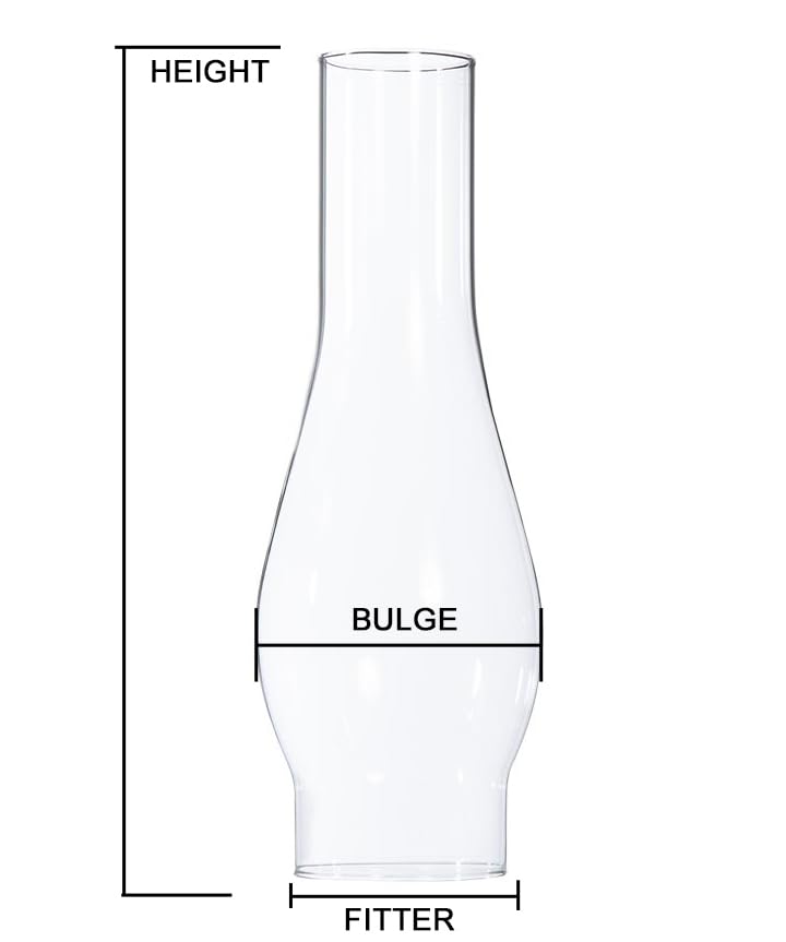 Clear Glass Oil Lamp Chimney - 3 x 10 Inch Borosilicate Replacement