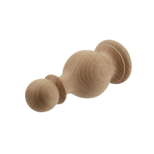 2 Pack Unfinished Beech Wood Decorative Finials, 4.72-Inch Bed Post Toppers