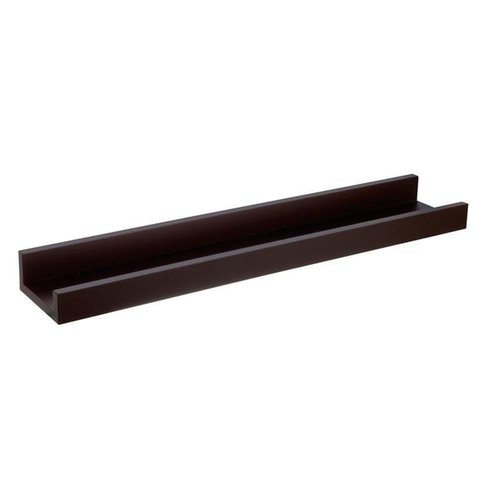 Kiera Grace Set of Four Edge Simple & Classic Decorative Engineered Wood Floating Wall-Mounted Picture Frame Shelves for Home, Room, & Office, 23" L x 4" W x 2" H, Brown