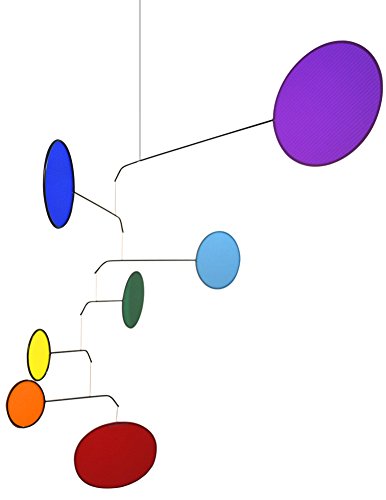 Chakra Rainbow Kinetic Mobile - Handcrafted Indoor Hanging Art, 26" x 42"