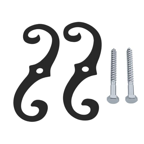 6.3-Inch S-Style Shutter Dogs - Black Iron Exterior Shutter Holders