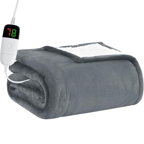 Electric Heated Blanket Twin - 62" x 84", 10 Heat Levels, Auto Shut-Off