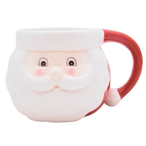Santa Claus Face Mug - Festive Christmas Ceramic Drinkware, 3.75 Inches