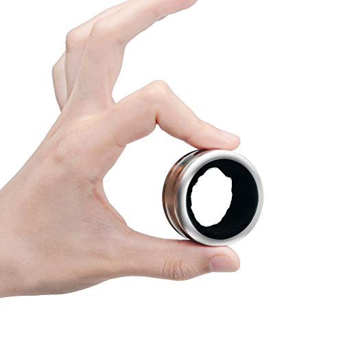 Black Waved Stainless Steel Wine Bottle Collars with Velvet Felt Drip Rings - 4 Pack