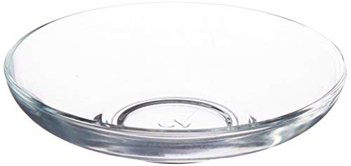 Pasabahce Turkish Glass Tea Saucers Set of 6 - 102mm/4 inch for Turkish Tea Glasses