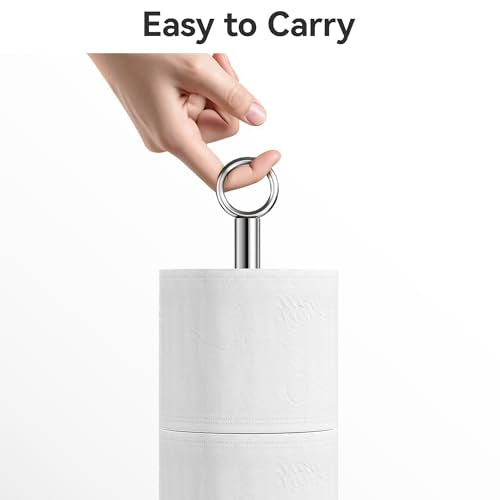 Freestanding Stainless Steel Toilet Paper Holder Stand for 4 Rolls