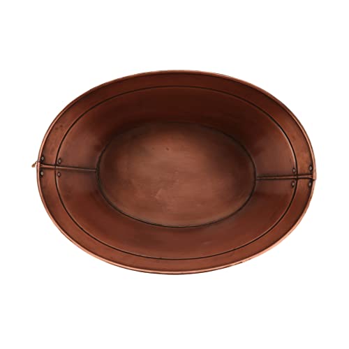 G.E.T. Copper Beverage Tub 4 Gallon Antique Copper Rope Handles Commercial