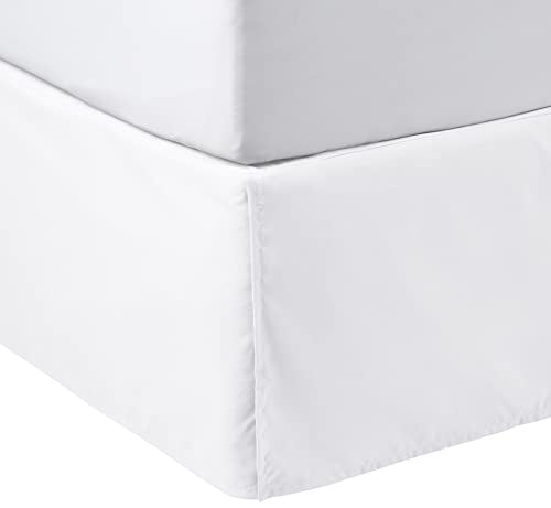 Queen Pleated Bed Skirt - 16-Inch Drop Wrinkle Resistant Dust Ruffle