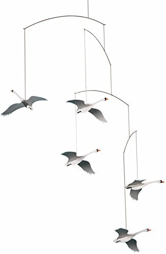 Scandinavian Swan Hanging Mobile - 22-Inch Handmade Decorative Art