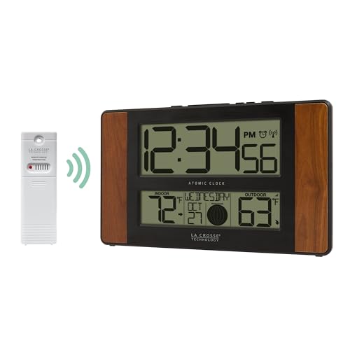 Digital Atomic Wall and Table Clock with Wireless Outdoor Temperature Sensor