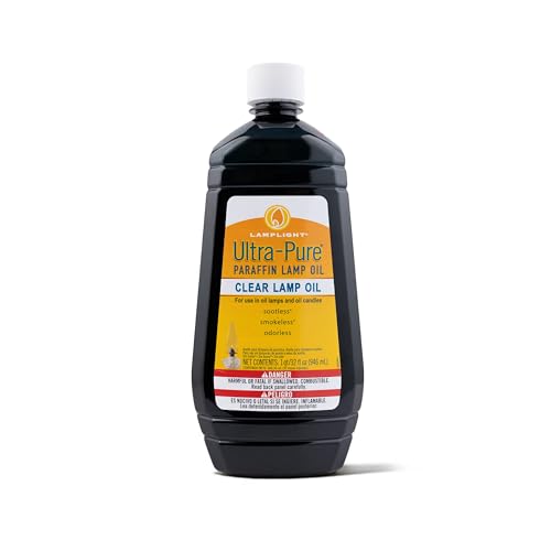 Clear Liquid Paraffin Lamp Oil - Smokeless, Odorless & Sootless Fuel - 32 oz
