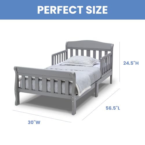 Delta Children Toddler Bed & Waterproof Mattress Set - Grey