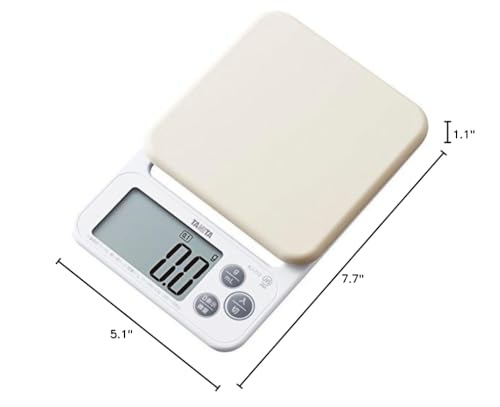 Tanita KJ-212 WH Cooking Scale with Removable and Washable Silicone Cover, Measures Up to 4.4 lbs (0.1 g) Units,